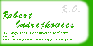 robert ondrejkovics business card